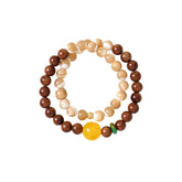 Bamboo Moon | Natural Kuk Dragon Spine Bodhi Bracelet – Double Wrap, Oriental Style